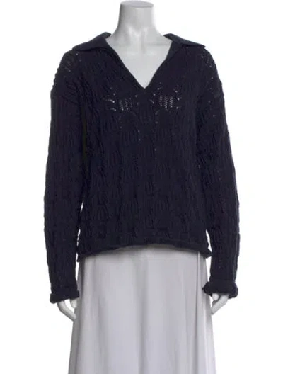 Pre-owned Vince V-neck Sweater In Blue