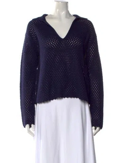 Pre-owned Vince V-neck Sweater In Blue