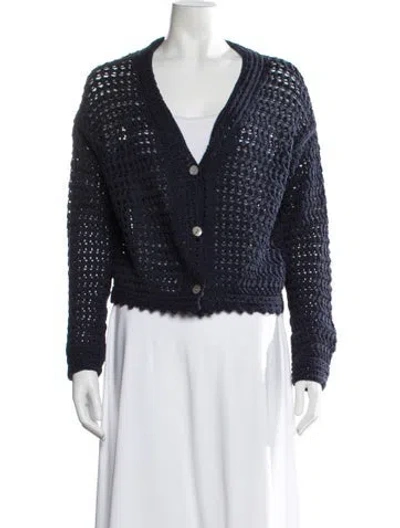 Pre-owned Vince V-neck Sweater In Blue