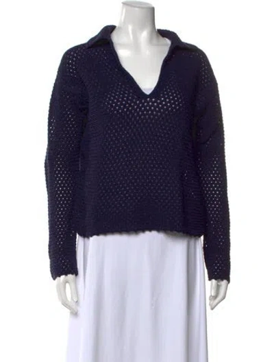 Pre-owned Vince V-neck Sweater In Blue
