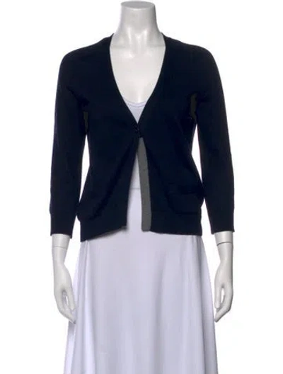Pre-owned Vince V-neck Sweater In Blue