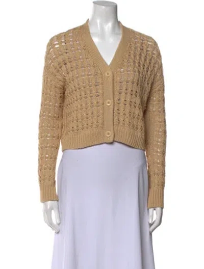 Pre-owned Vince V-neck Sweater In Brown