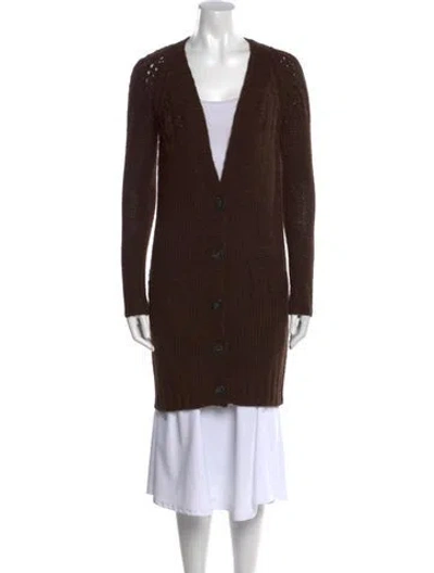 Pre-owned Vince V-neck Sweater In Brown