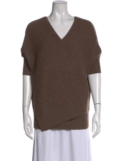Pre-owned Vince V-neck Sweater In Brown