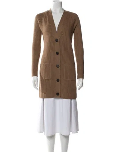 Pre-owned Vince V-neck Sweater In Brown