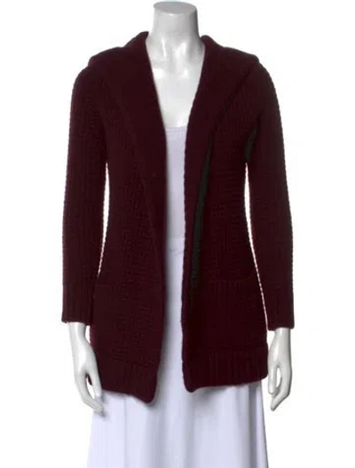 Pre-owned Vince V-neck Sweater In Burgundy
