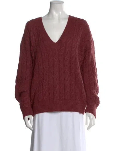 Pre-owned Vince V-neck Sweater In Burgundy