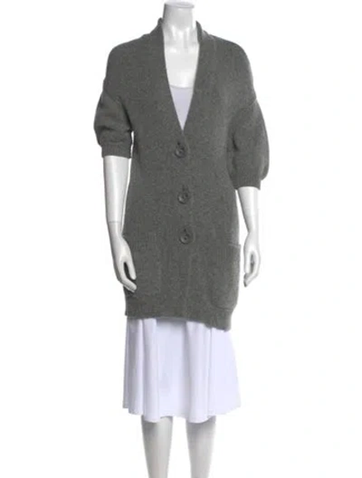 Pre-owned Vince V-neck Sweater In Gray