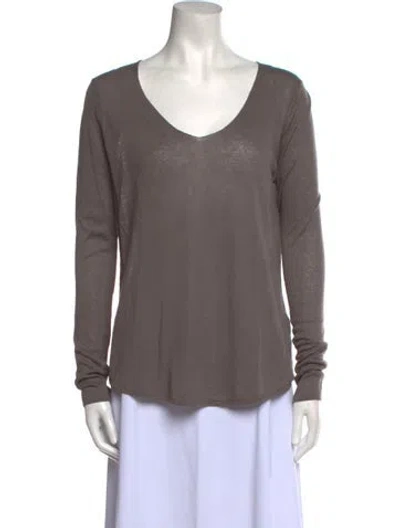 Pre-owned Vince V-neck Sweater In Gray