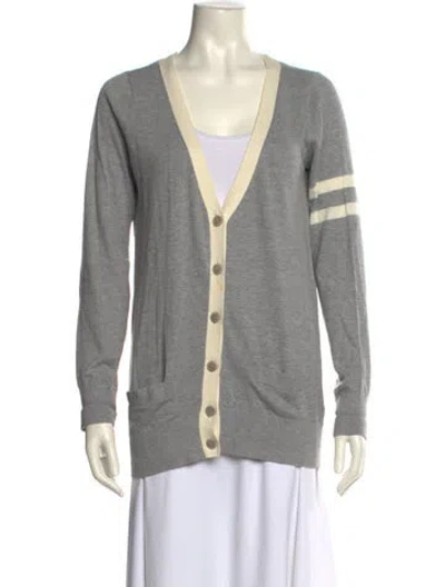 Pre-owned Vince V-neck Sweater In Gray