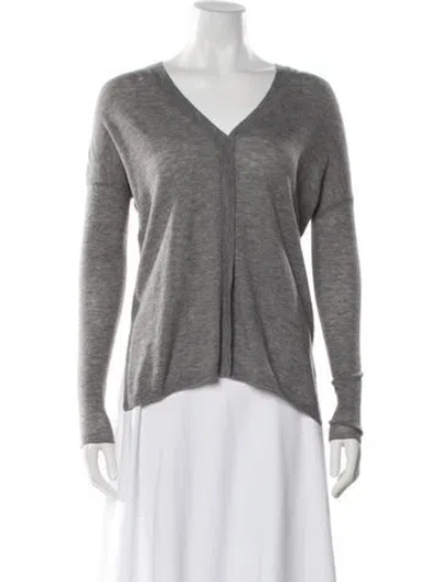 Pre-owned Vince V-neck Sweater In Gray