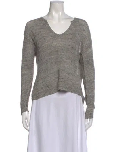 Pre-owned Vince V-neck Sweater In Gray