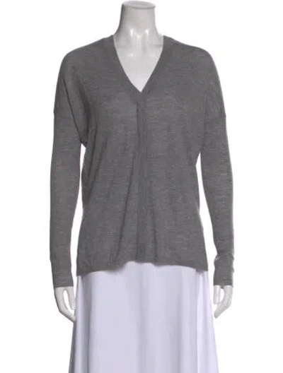 Pre-owned Vince V-neck Sweater In Gray