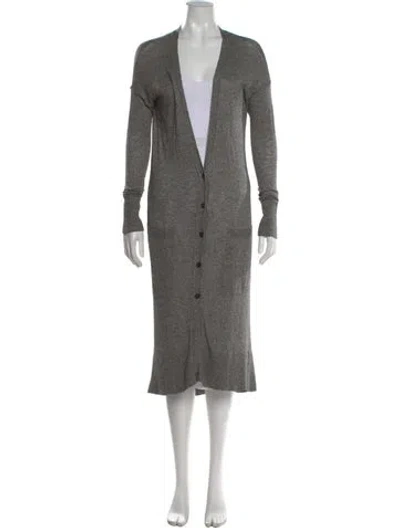 Pre-owned Vince V-neck Sweater In Gray