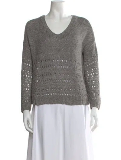 Pre-owned Vince V-neck Sweater In Gray