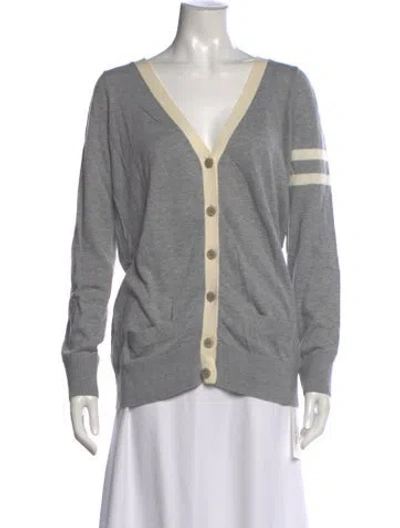 Pre-owned Vince V-neck Sweater In Gray