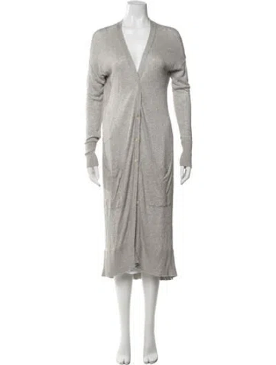 Pre-owned Vince V-neck Sweater In Gray