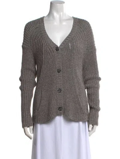 Pre-owned Vince V-neck Sweater In Gray