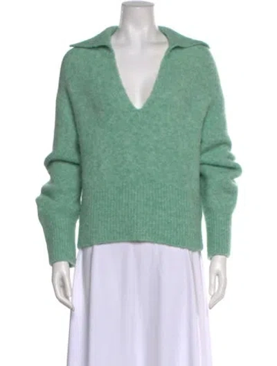 Pre-owned Vince V-neck Sweater In Green