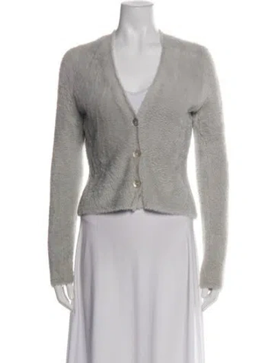 Pre-owned Vince V-neck Sweater In Green