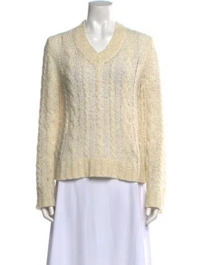 Pre-owned Vince V-neck Sweater In Neutral