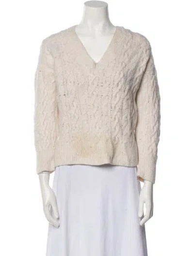 Pre-owned Vince V-neck Sweater In Neutral
