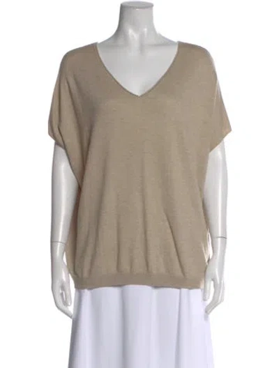 Pre-owned Vince V-neck Sweater In Neutral