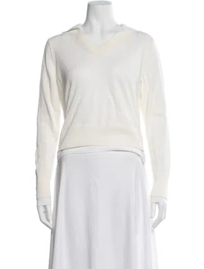 Pre-owned Vince V-neck Sweater In Neutral