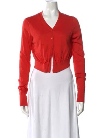 Pre-owned Vince V-neck Sweater In Orange