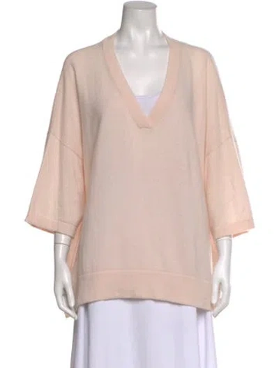 Pre-owned Vince V-neck Sweater In Pink