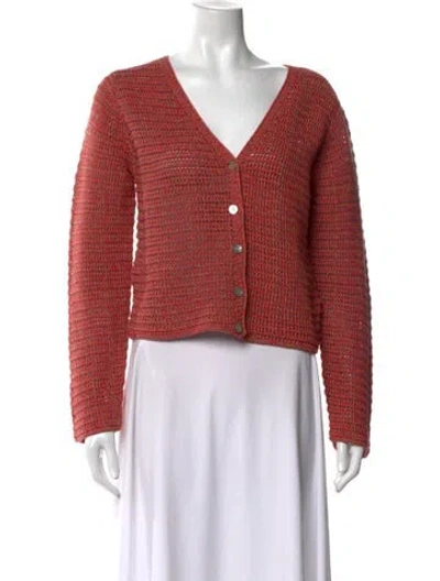 Pre-owned Vince V-neck Sweater In Red