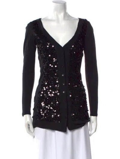 Pre-owned Vince V-neck Sweater W/ Tags In Black