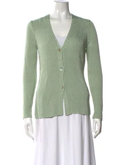Pre-owned Vince V-neck Sweater W/ Tags In Green