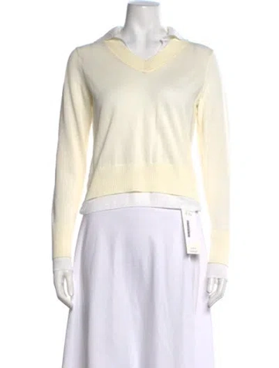 Pre-owned Vince V-neck Sweater W/ Tags In Neutral