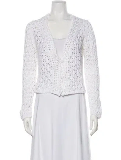 Pre-owned Vince V-neck Sweater In White