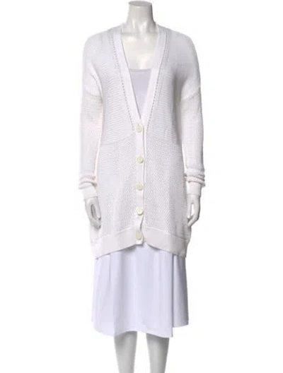 Pre-owned Vince V-neck Sweater In White