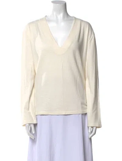 Pre-owned Vince V-neck Sweater In White