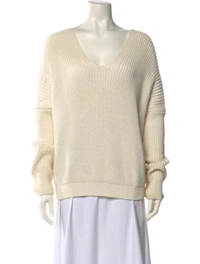 Pre-owned Vince V-neck Sweater In White