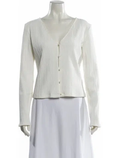Pre-owned Vince V-neck Sweater In White