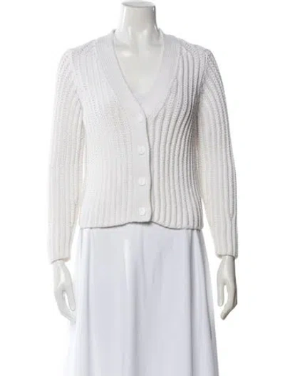 Pre-owned Vince V-neck Sweater In White