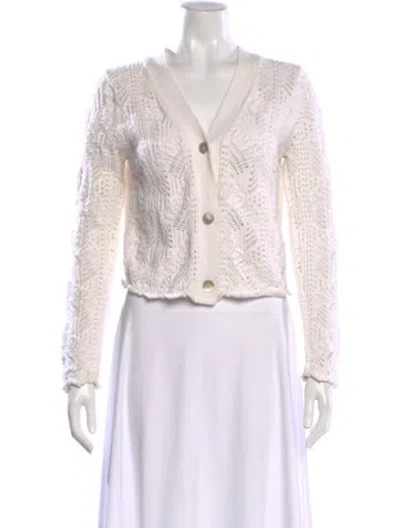 Pre-owned Vince V-neck Sweater In White