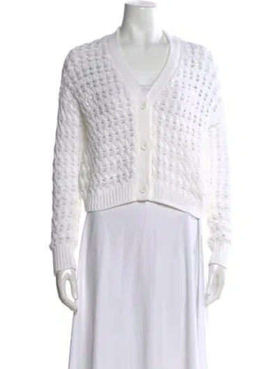 Pre-owned Vince V-neck Sweater In White