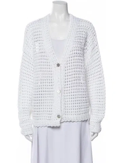 Pre-owned Vince V-neck Sweater In White