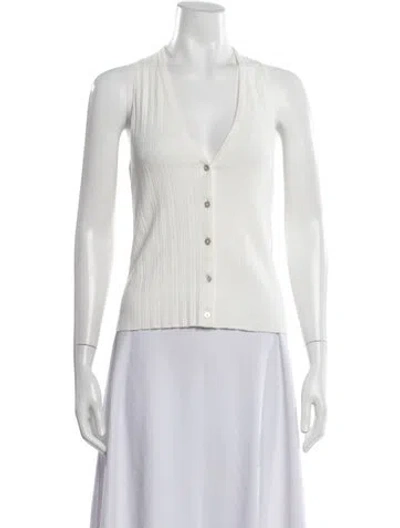 Pre-owned Vince V-neck Sweater In White