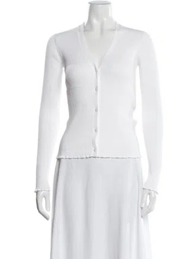 Pre-owned Vince V-neck Sweater In White