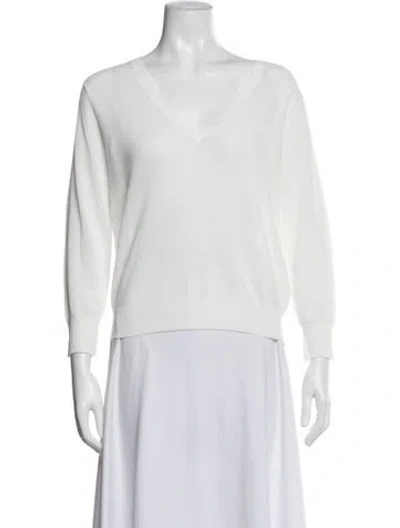 Pre-owned Vince V-neck Sweater In White