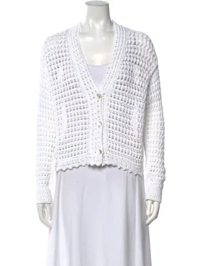 Pre-owned Vince V-neck Sweater In White