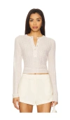 Vince Waffle Knit Henley Top