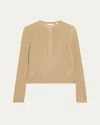 Vince Waffle Knit Henley Sweater In Mojave