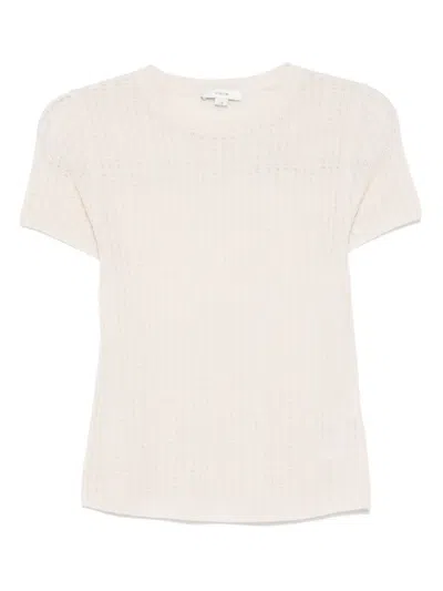 Vince Waffle-knit T-shirt In Neutrals